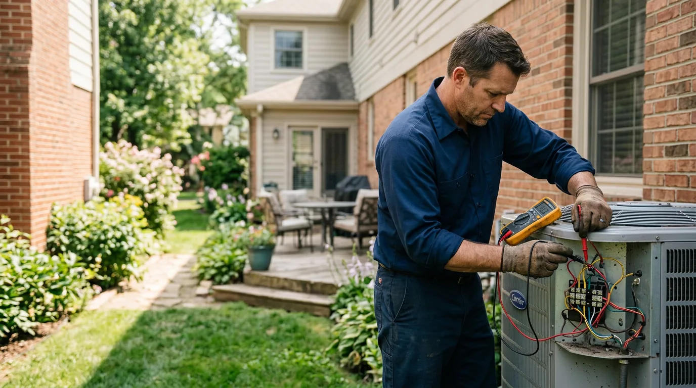 HVAC technician working near Olathe, KS